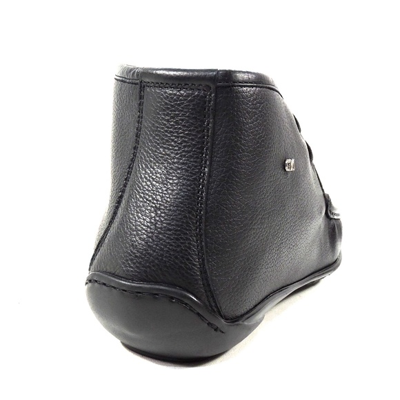 GOODMAN 🇮🇹 MEN'S BLACK LEATHER COMFORT FLAT WINTER BOOTS - Picture 5 of 8